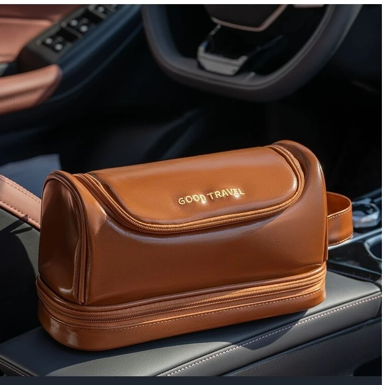 高品质双层PU洗漱包25*11*15