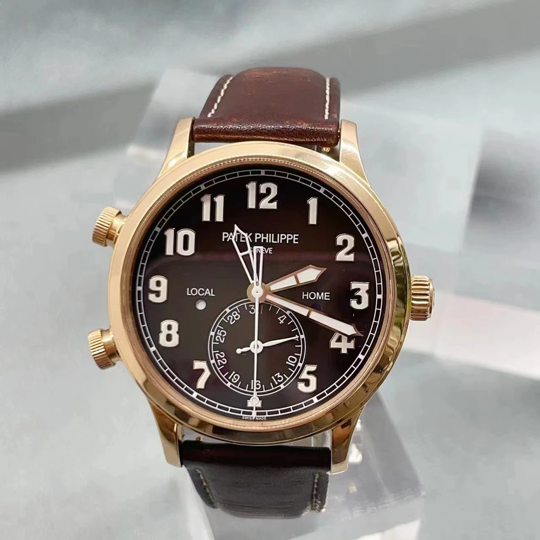 95新 Patek Philippe/百达翡丽 全套18K玫瑰金自动机械腕表5524R