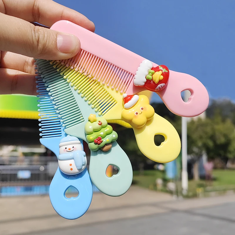 可爱圣诞节婴儿梳宝宝梳安全梳小孩新生儿童头发梳子便携小梳子