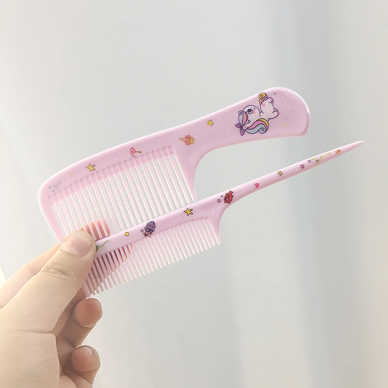 2把装 可爱宝宝卡通动物塑料梳子学生平梳挑梳儿童扎头发小巧迷你