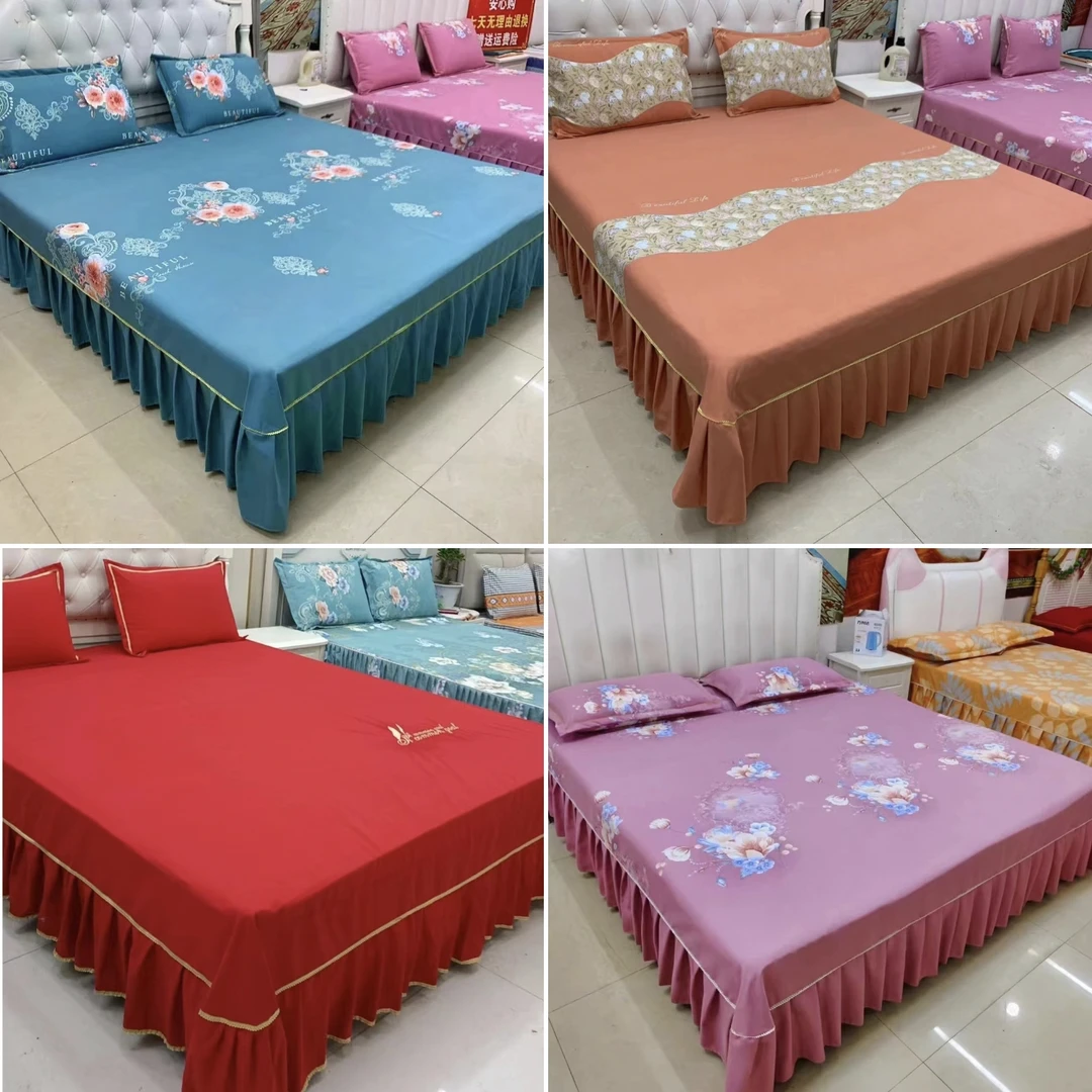 加厚暖绒棉四季款床裙2.8*2.7（送枕套一对）韩式韩版