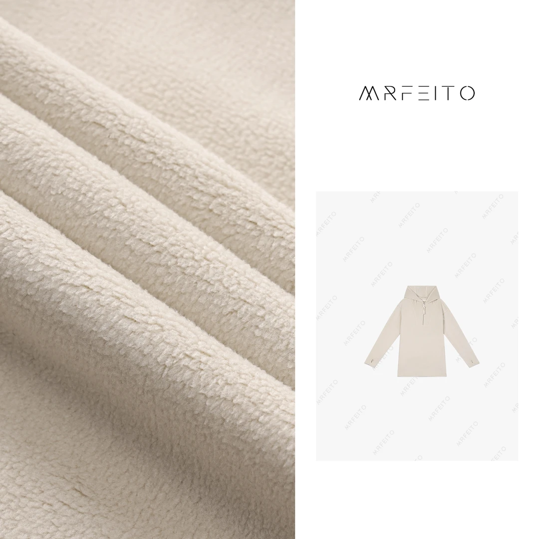 MRFEITO【空氧卫衣】双面绒感加厚连帽半拉链卫衣H16WY01D29254