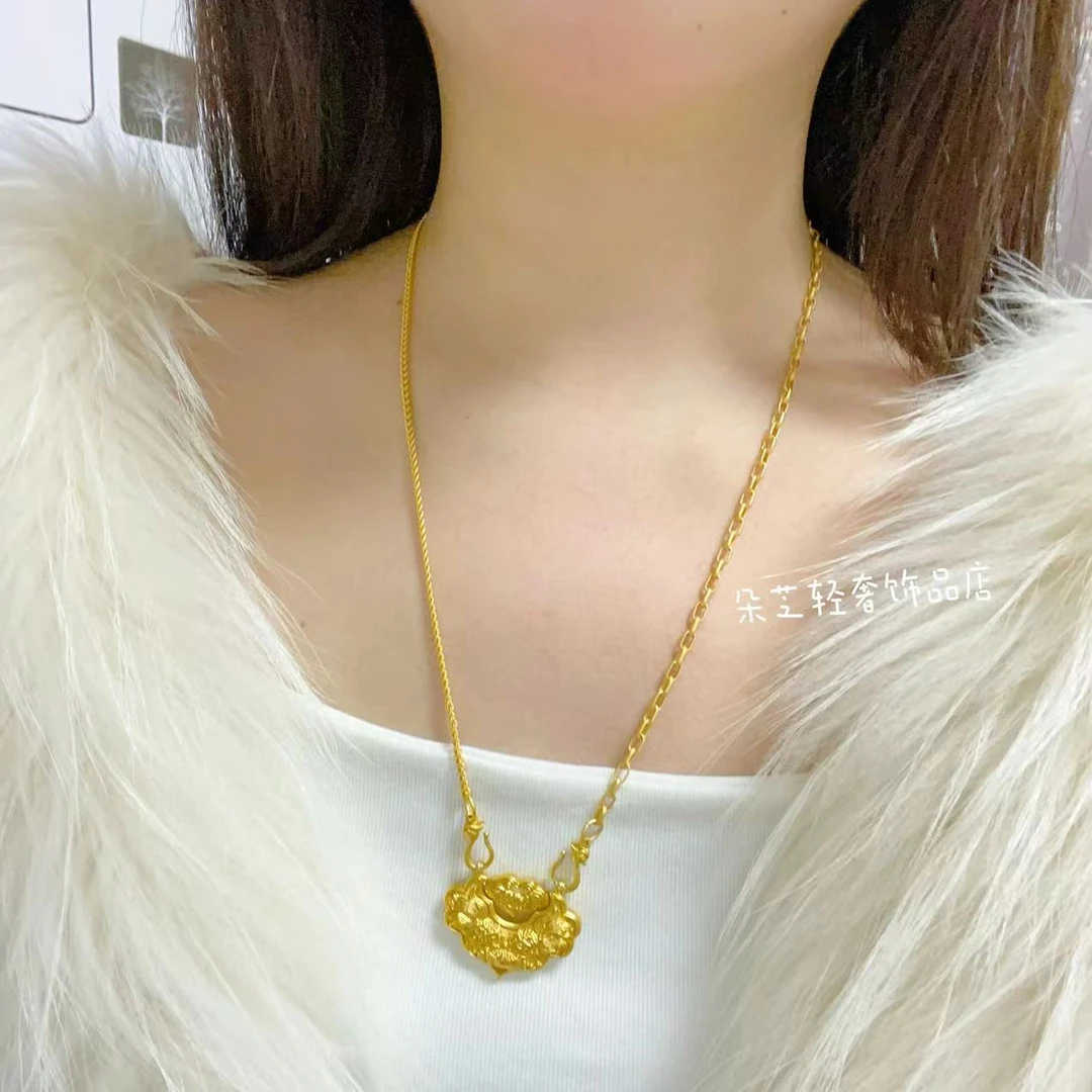 合金项链 合金项链 锦鲤锁搭配0字链马鞭链