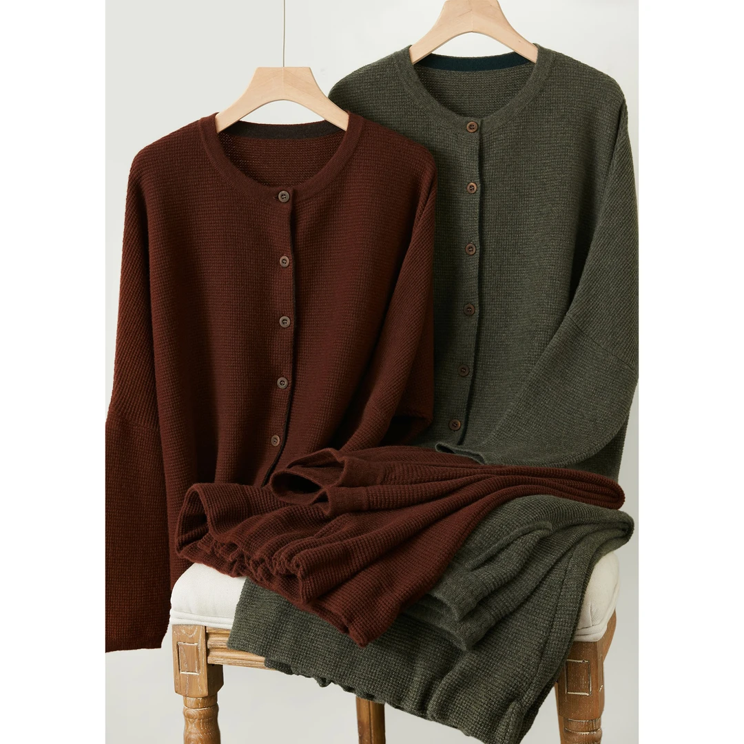 LEMAER乐玛尔 意单CASHMERE碎玉针&弹力腰口设计重磅裙子休闲套装