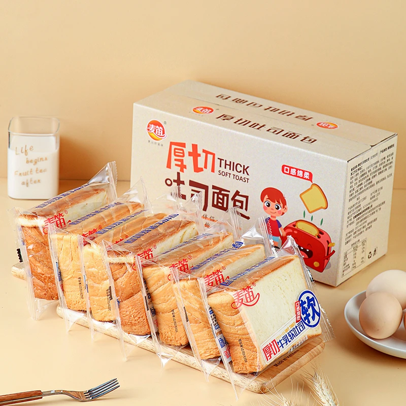【新品特惠】奶香厚切牛乳吐司手撕面包口感松软早餐代餐500g*1箱