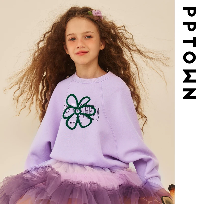 洋气蝙蝠袖圆领卫衣休闲中大童套头衫时尚长袖女童巴巴小镇12337