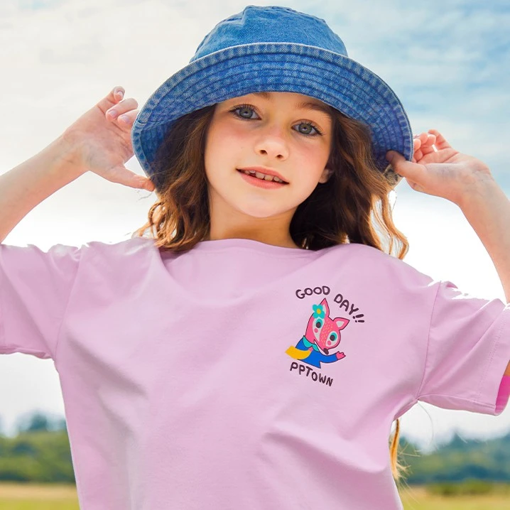 女童t恤新款休闲时尚百搭女童夏装大童女童短袖t恤潮牌童装9755