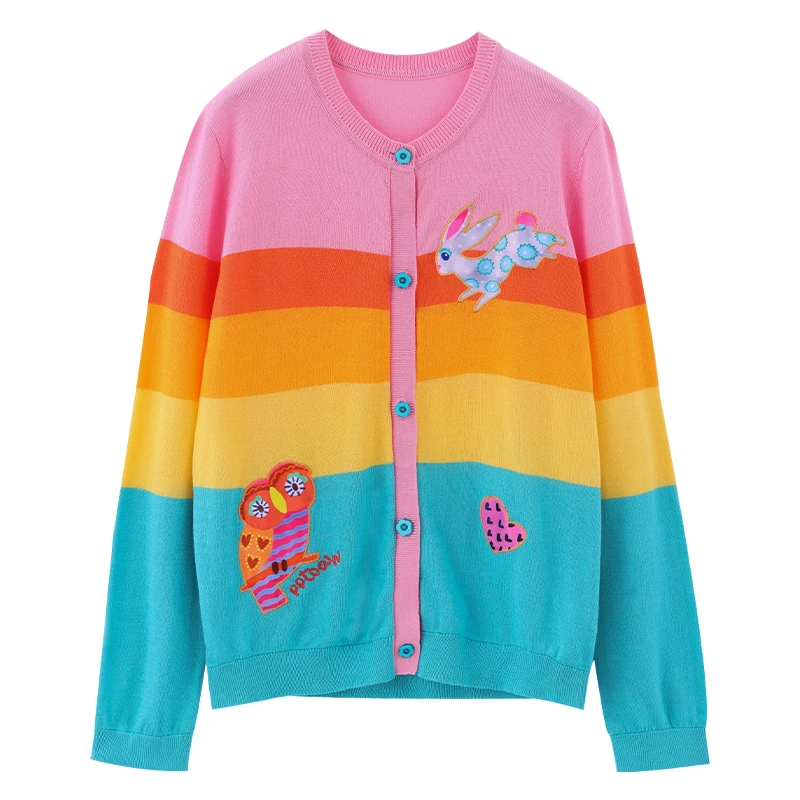 女童毛衣针织开衫春季2024新款针织衫外套童装长袖上衣女116594