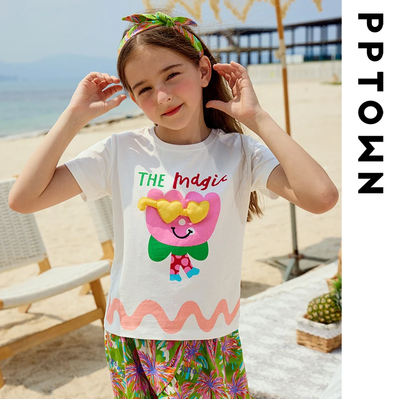 女童短袖t恤夏季2024新款儿童夏装女孩洋气上衣童装半袖体恤12132