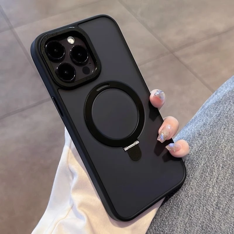Magsafe磁吸支架可无线充电苹果15promax手机壳透明iPhone13