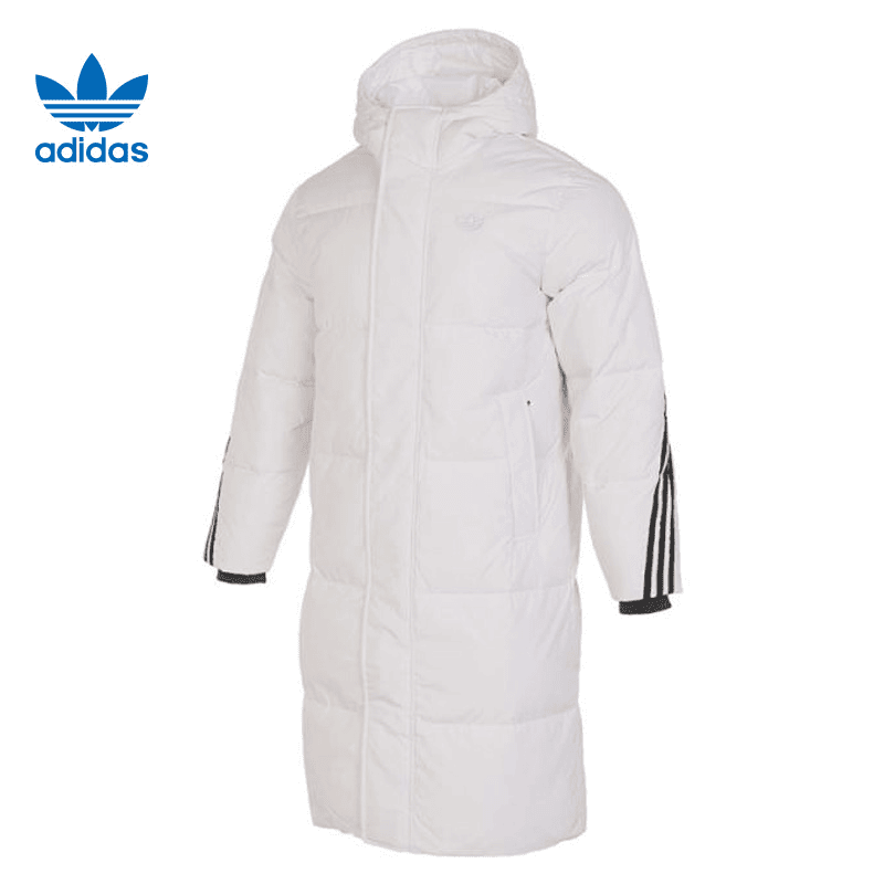 华adidas阿迪达斯三叶草冬季男子运动休闲长款羽绒服外套IU4832