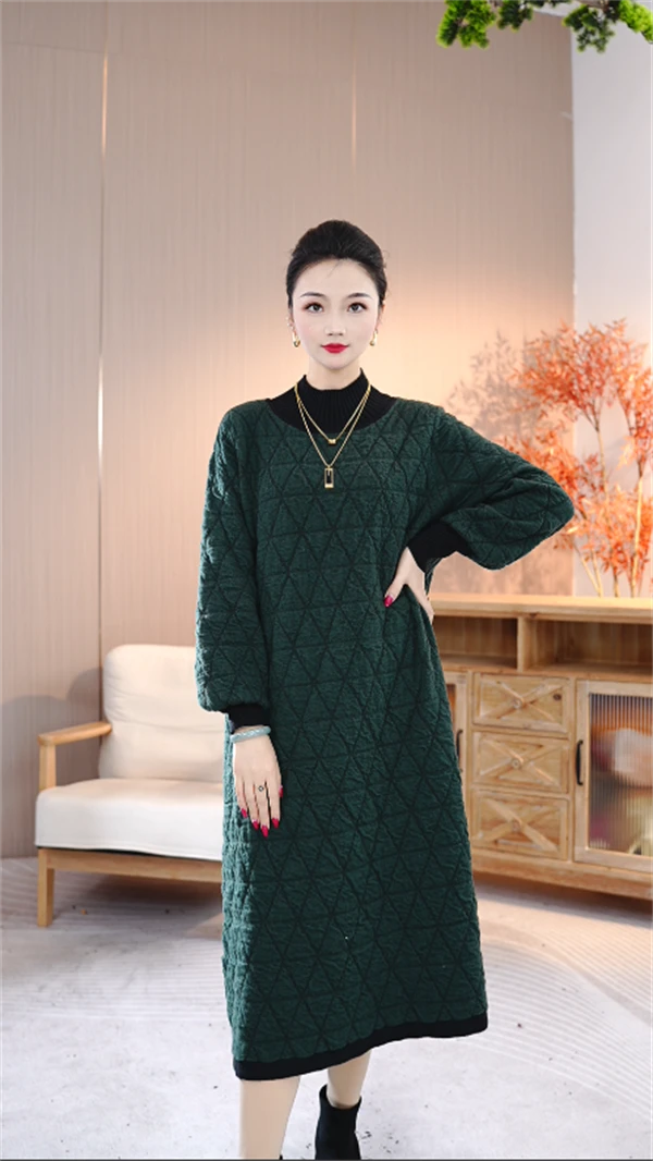 重磅加厚【梦回】宽松冬季保暖秋冬百搭显瘦气质女毛衣连衣裙1203