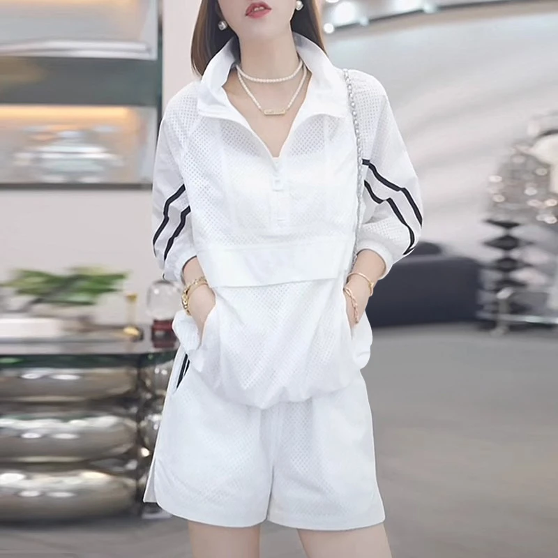 2025夏季运动套装女流行女装休闲装高贵上档次网红短裤气质两件套