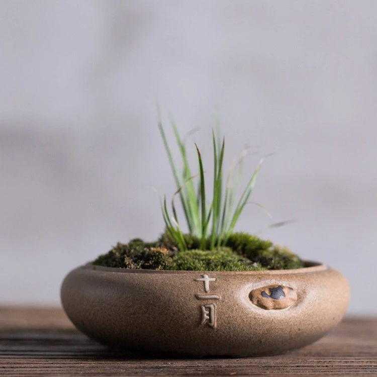 万仟堂陶瓷迷你小花插桌面小花器摆件茶道日式花插十二花季花插