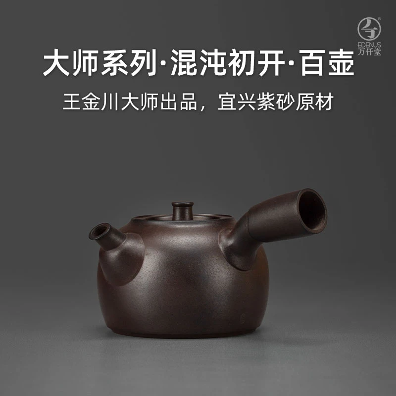 【万仟堂】混沌初开 茶壶大师系列紫砂壶百壶柴烧手工壶家用泡茶
