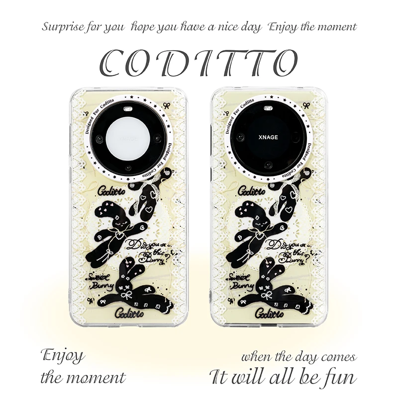 coditto奶油兔司磁吸适用华为mate60pro手机壳新款防摔少女心新款