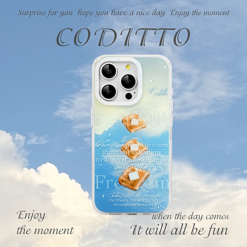 coditto云朵面包双层手机壳 适用iPhone15 16 14 13promax简约ins