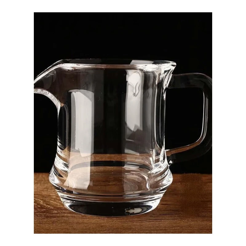 安享生活东海无铅白晶杯水晶带把公道杯供杯分茶器耐高温泡茶功夫