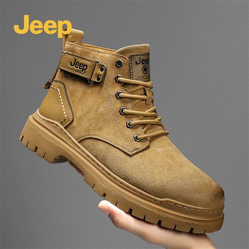 JEEP/吉普2025男士秋季防滑耐磨英伦风潮流时尚百搭高帮马丁靴