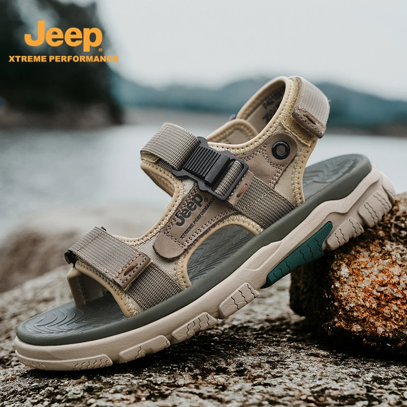 JEEP/吉普凉鞋男款夏季运动休闲潮鞋轻便软底外穿男士户外沙滩鞋
