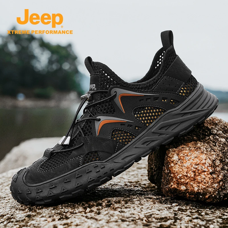 jeep吉普夏季户外运动百搭透气网面软底防滑耐磨轻便透气休闲男款