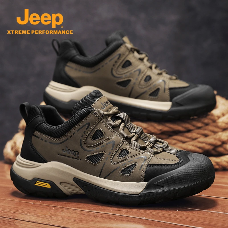 JEEP吉普男士户外运动徒步登山轻便耐磨跑步鞋百搭低帮潮鞋休闲鞋