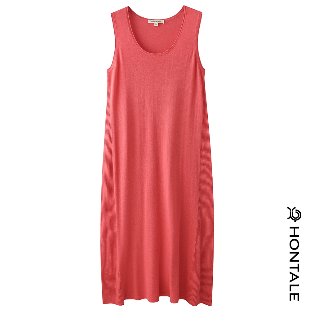 红太春夏显瘦连衣裙子精纺休闲宽松长款背心裙121WX016