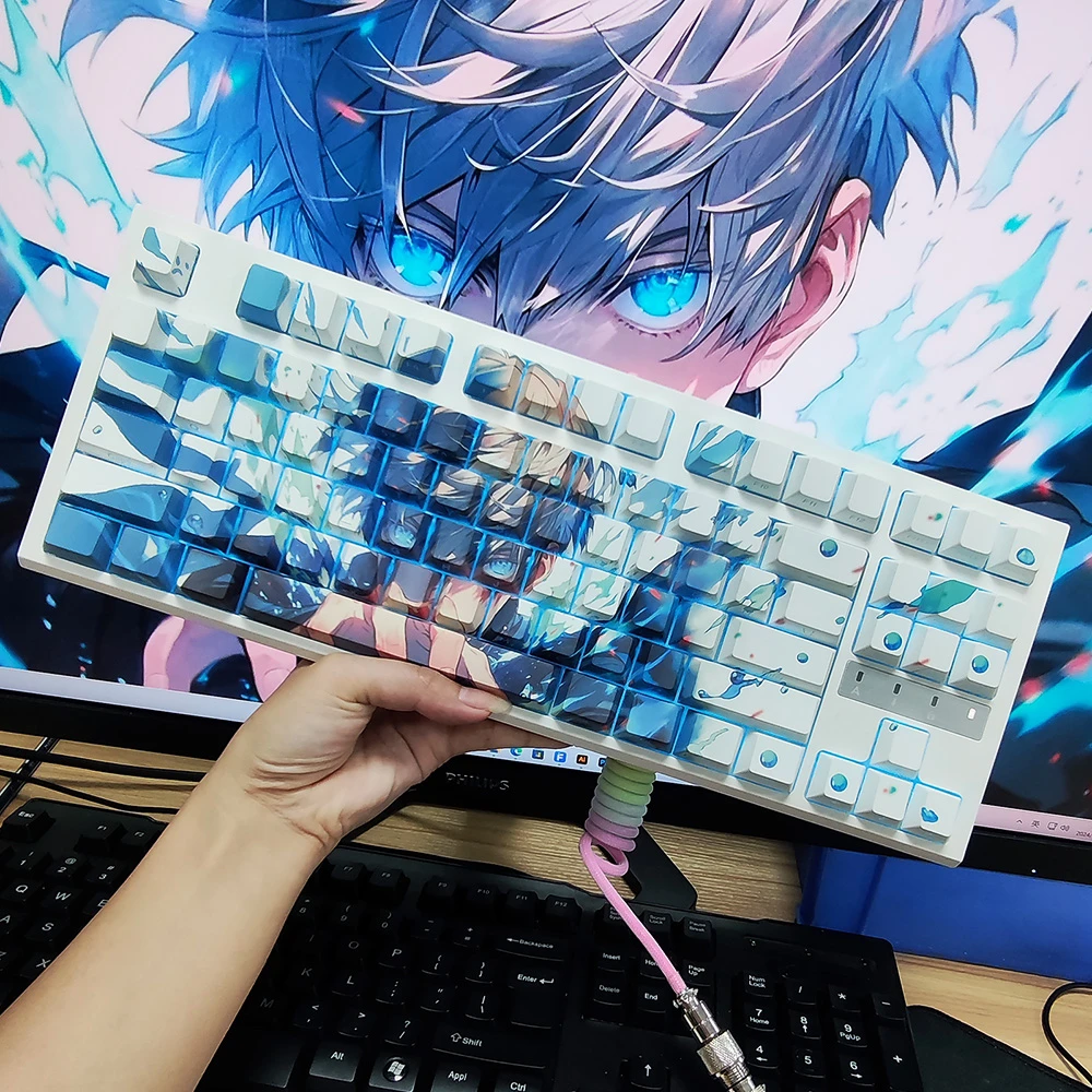 咒术回战五条悟键帽原厂高度PBT侧刻透光五面热升华工艺