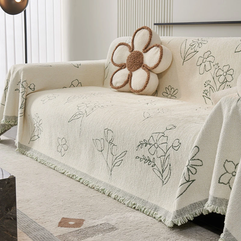 2024新款雪尼尔沙发巾盖布四季通用全包沙发垫套罩巾防尘沙发毯子