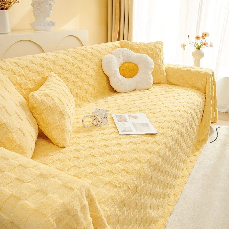 防猫抓沙发盖布巾网红四季通用防滑沙发套罩全包一片式沙发毯全盖