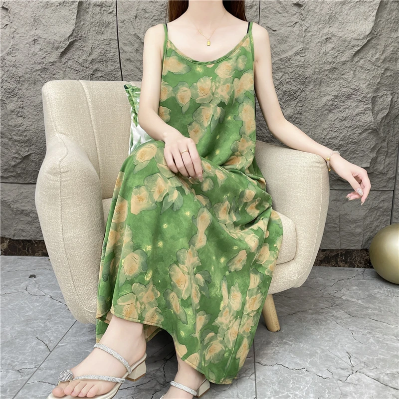 【冰清玉洁】吊带女装连衣裙碎花时尚宽松吊带连衣裙女宽松连衣裙