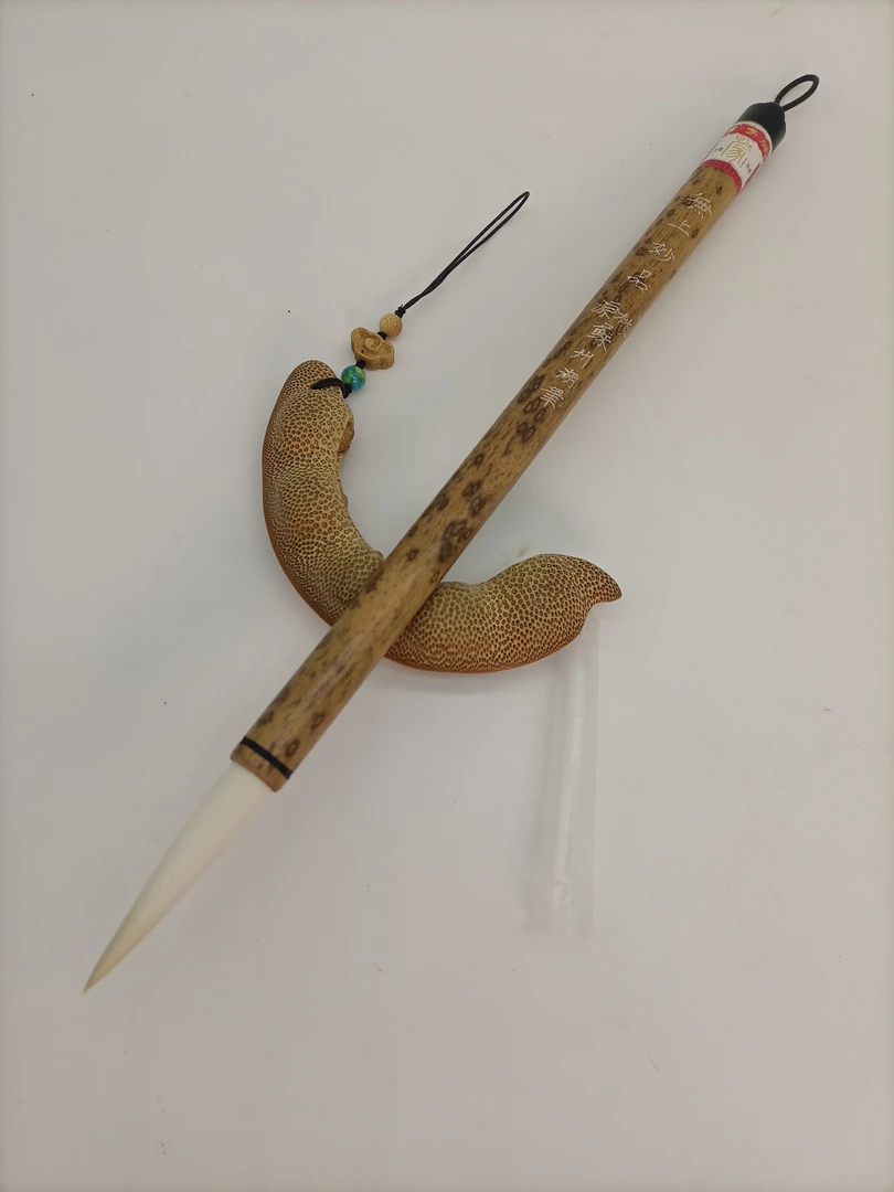 苏州桃源湖笔厂蒙字牌无上妙品手刻花杆牛角斗经典纯羊毫大楷笔