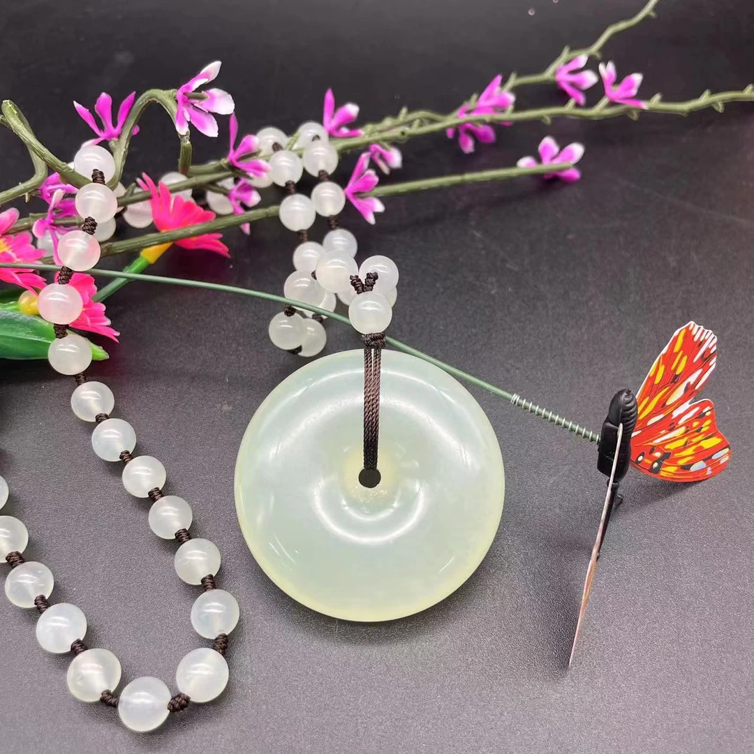 时尚轻奢冰透平安扣国石岫玉复古精美送礼首选平安喜乐男女可戴