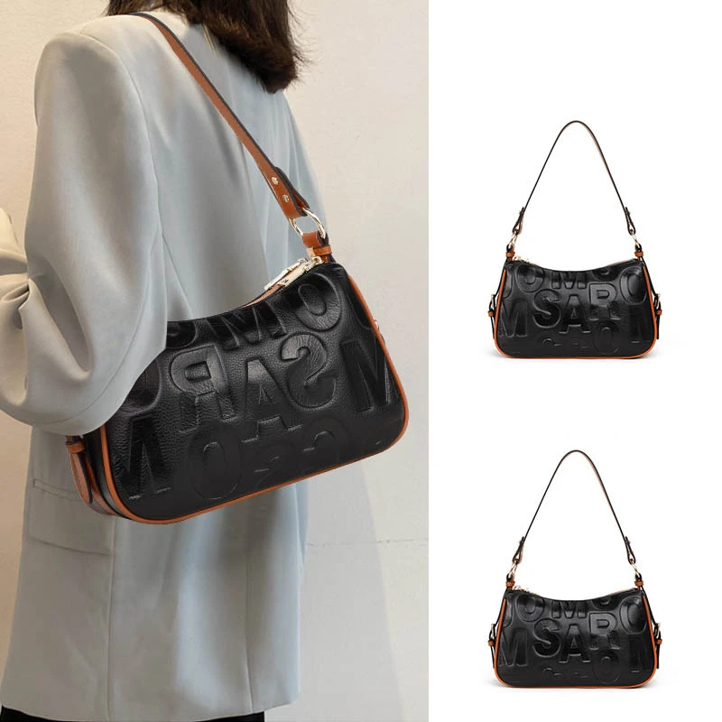 真皮妈妈包中年包包女2025新款夏百搭斜跨包腋下单肩小包牛皮女包