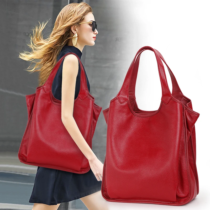 艾丹妮真皮牛皮托特包包新款高级感手提包中年女士休闲简约妈妈包