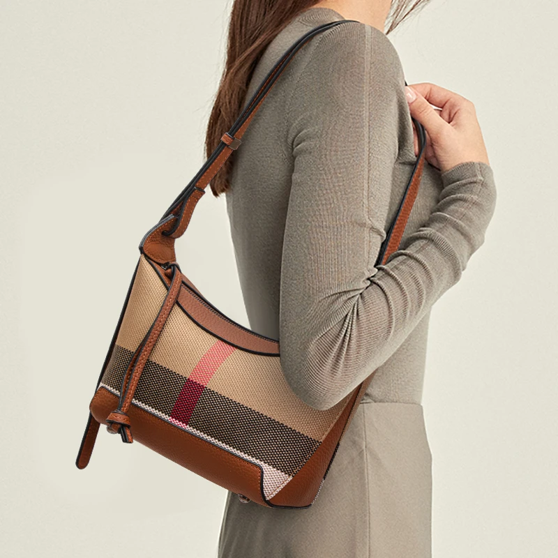 2024新款包包时尚水桶包腋下单肩包百搭女士休闲复古经典斜挎包