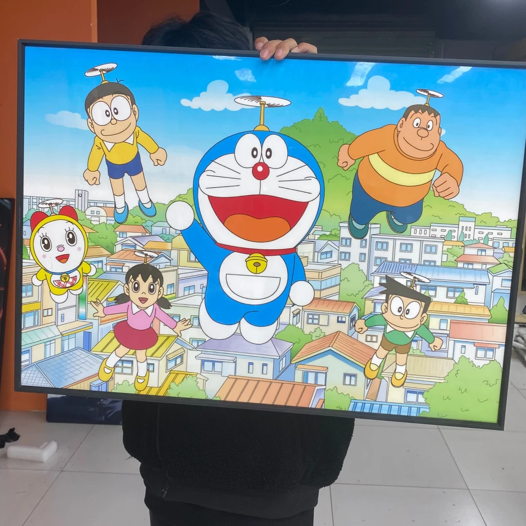 晶瓷哆啦a梦儿童房男童女童挂画4060