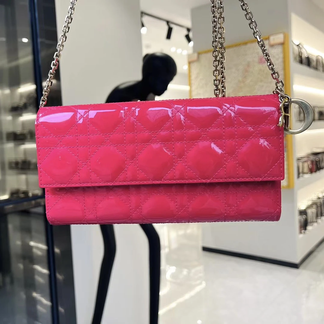 95新 DIOR/迪奥 漆皮链条包