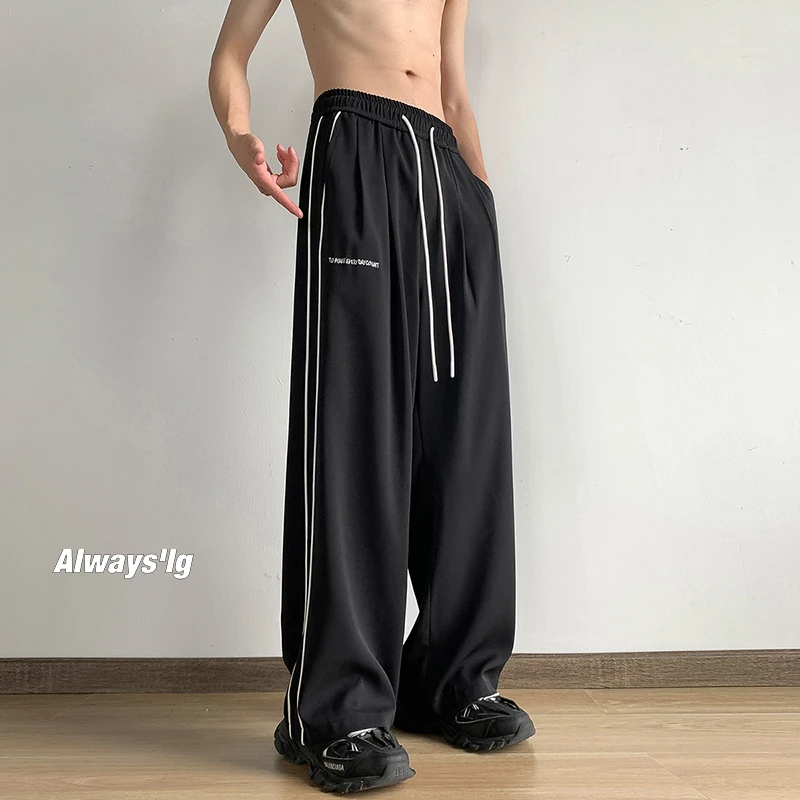 大白鲨美式机能风冰丝裤夏季潮牌街头宽松薄款休闲裤垂感百搭青年