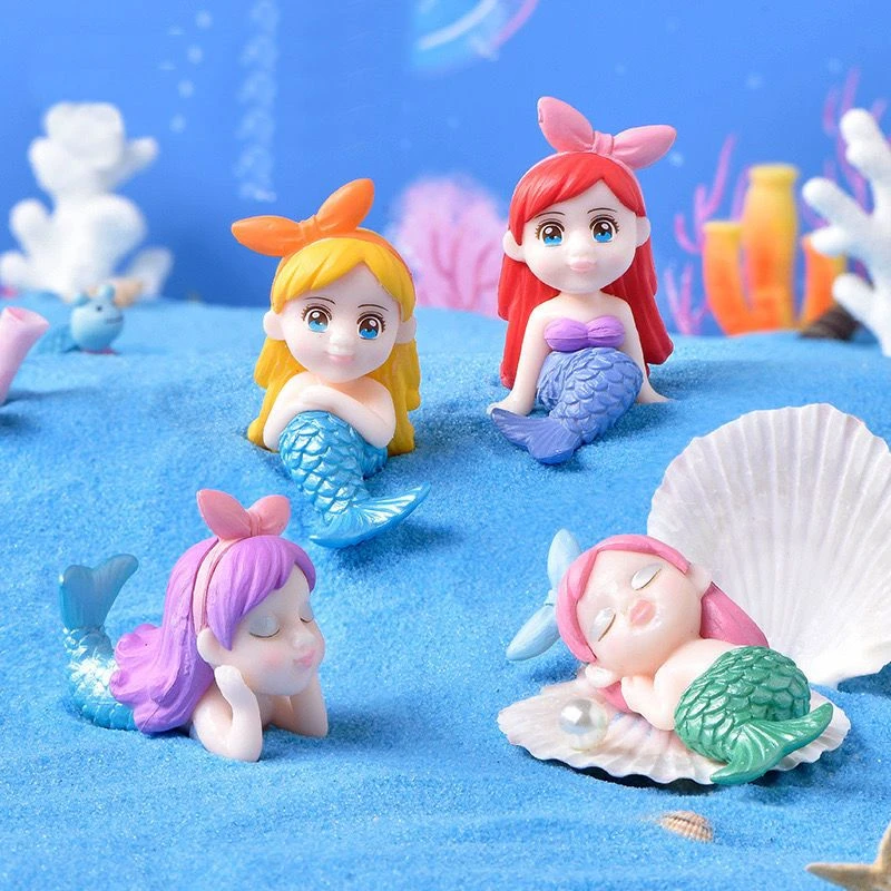 美人鱼微景观diy盆景摆件创意塑料鱼缸造景装饰海洋水族箱配件