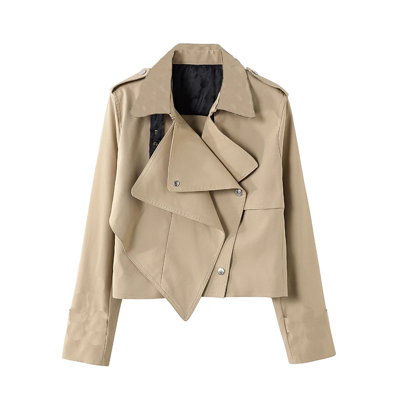 2号【初秋枫叶】秋冬精致时尚百搭法式翻驳领扣式长袖短外套C634