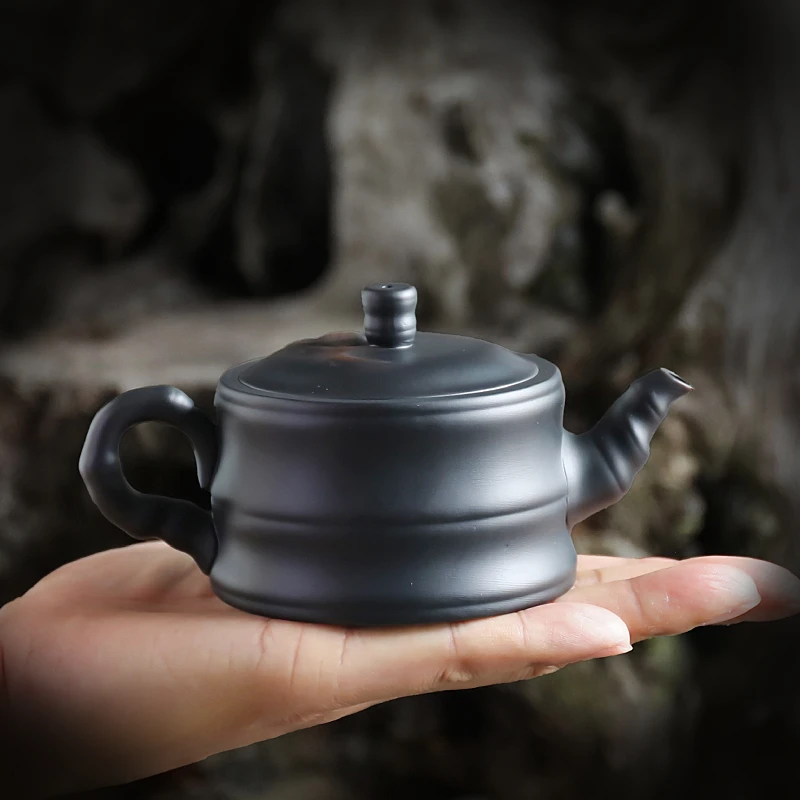 原矿紫陶竹节壶家用壶功夫茶具半手工壶单壶礼品茶壶围炉煮茶器具