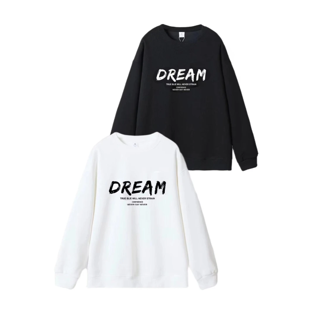 圆领套头休闲秋冬百搭宽松情侣卫衣-【DREAM图】