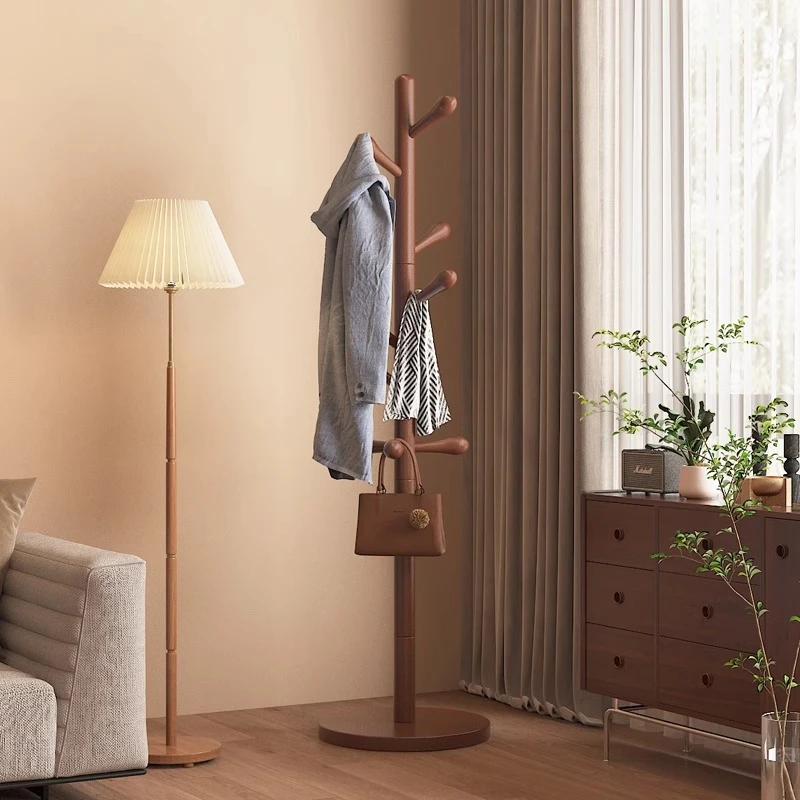 实木挂衣架卧室落地客厅木质新中式立式衣帽架办公室商务挂衣架子