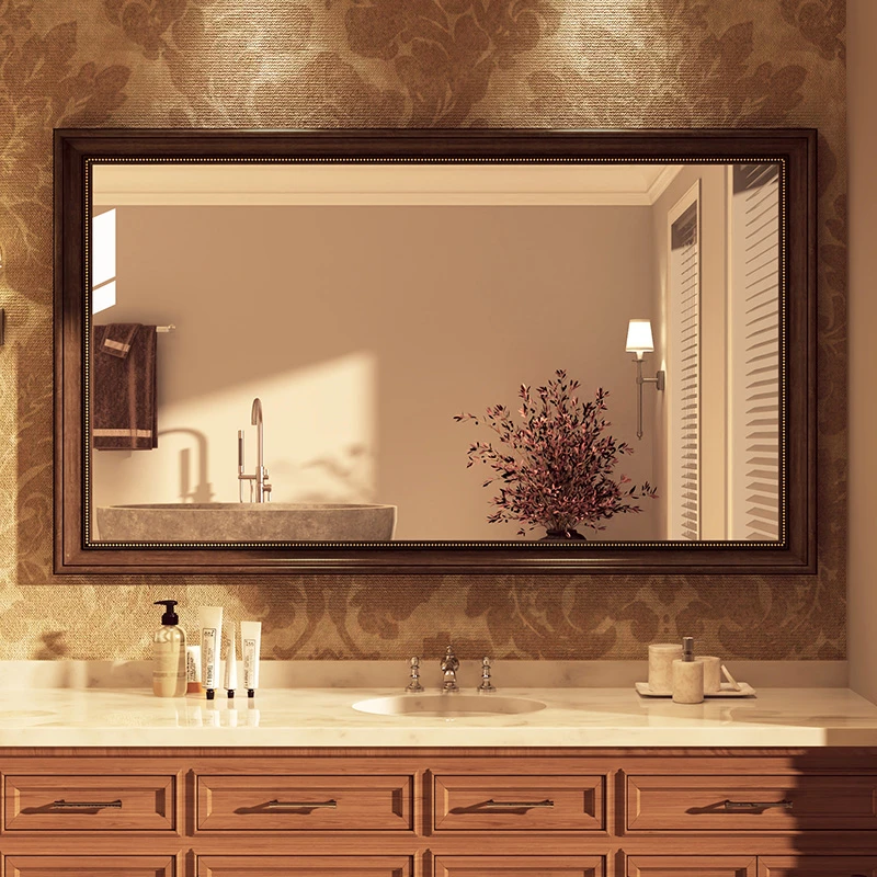 复古欧式卫浴镜壁挂卫生间镜子复古美式浴室镜洗手间洗漱台化妆镜