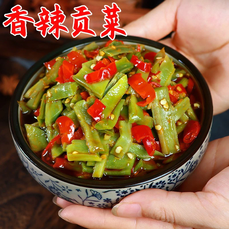 4大罐玻璃金装238克/罐香辣脆爽贡菜湖南香辣下饭菜开味咸菜拌面