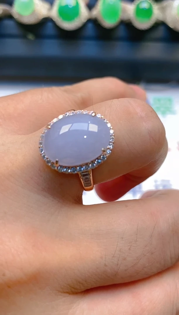【闪购商品】翡翠戒指银S925镶嵌天然A货翡翠