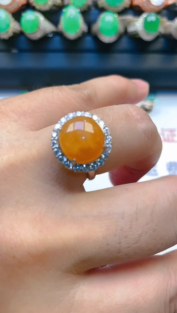 【闪购商品】翡翠戒指银S925镶嵌天然A货翡翠