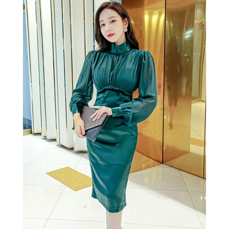 2025秋季新款女装性感气质名媛女神高档中长款修身显瘦包臀裙5274