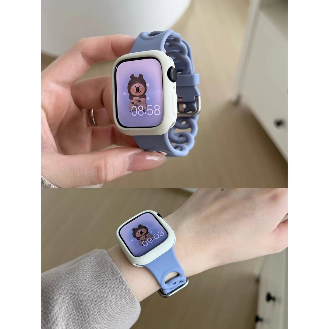 甜甜圈手表带适用于iwatch8苹果手表表带applewatch7液态硅胶透气